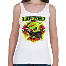 PRINTFASHION Fire and Rescue - Női atléta - Fehér női trikó