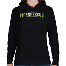 PRINTFASHION Fire and Rescue - Női kapucnis pulóver - Fekete