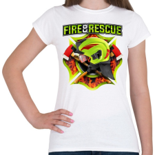 PRINTFASHION Fire and Rescue - Női póló - Fehér női póló