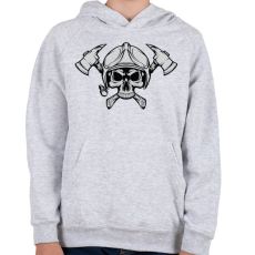 PRINTFASHION Fire Axe - Gyerek kapucnis pulóver - Sport szürke