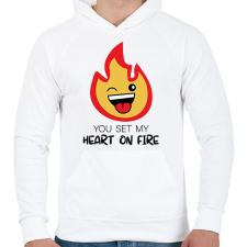 PRINTFASHION Fire-Marshamllow - Férfi - Férfi kapucnis pulóver - Fehér férfi pulóver, kardigán