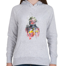 PRINTFASHION Fire&Smoke - Női kapucnis pulóver - Sport szürke