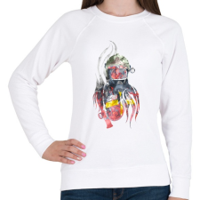 PRINTFASHION Fire&Smoke - Női pulóver - Fehér női pulóver, kardigán