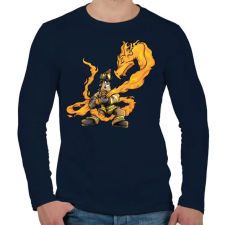 PRINTFASHION Firedragon - Férfi hosszú ujjú póló - Sötétkék férfi póló