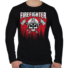 PRINTFASHION Firefighter - Férfi hosszú ujjú póló - Fekete férfi póló