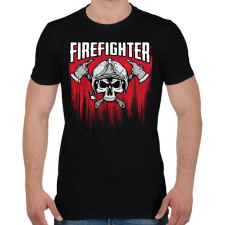 PRINTFASHION Firefighter - Férfi póló - Fekete férfi póló