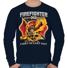 PRINTFASHION Firefighter Firedragon - Férfi pulóver - Sötétkék férfi pulóver, kardigán
