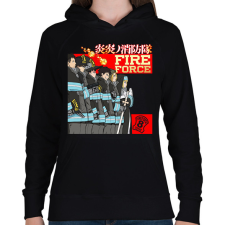 PRINTFASHION Fireforce - Női kapucnis pulóver - Fekete női pulóver, kardigán