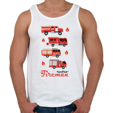 PRINTFASHION Fireman retro - Férfi atléta - Fehér