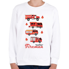 PRINTFASHION Fireman retro - Gyerek pulóver - Fehér