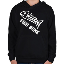 PRINTFASHION fish bone - Gyerek kapucnis pulóver - Fekete gyerek pulóver, kardigán