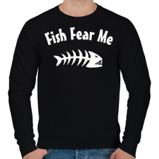 PRINTFASHION Fish Fear me - Férfi pulóver - Fekete