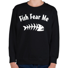 PRINTFASHION Fish Fear me - Gyerek pulóver - Fekete gyerek pulóver, kardigán