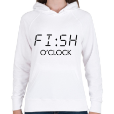 PRINTFASHION FISH o'clock - Női kapucnis pulóver - Fehér női pulóver, kardigán