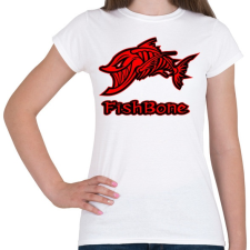 PRINTFASHION Fishbone 1 piros - Női póló - Fehér női póló