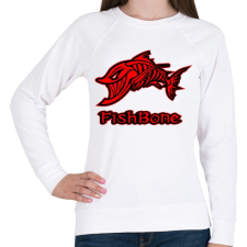 PRINTFASHION Fishbone 1 piros - Női pulóver - Fehér női pulóver, kardigán