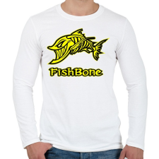 PRINTFASHION Fishbone 1 sárga - Férfi hosszú ujjú póló - Fehér férfi póló