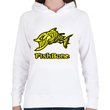 PRINTFASHION Fishbone 1 sárga - Női kapucnis pulóver - Fehér női pulóver, kardigán