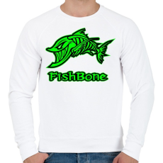 PRINTFASHION Fishbone 1 zöld - Férfi pulóver - Fehér