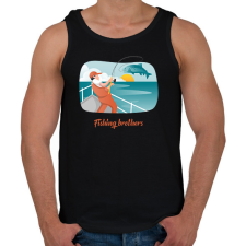 PRINTFASHION Fishing brothers - Férfi atléta - Fekete atléta, trikó