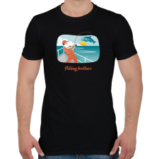 PRINTFASHION Fishing brothers - Férfi póló - Fekete férfi póló