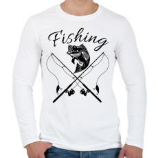 PRINTFASHION Fishing  - Férfi hosszú ujjú póló - Fehér