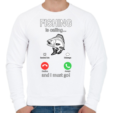 PRINTFASHION FISHING - Férfi pulóver - Fehér férfi pulóver, kardigán