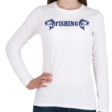 PRINTFASHION Fishing - Női hosszú ujjú póló - Fehér női póló