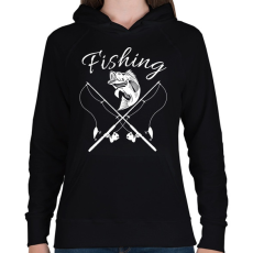 PRINTFASHION Fishing  - Női kapucnis pulóver - Fekete