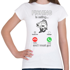 PRINTFASHION FISHING - Női póló - Fehér