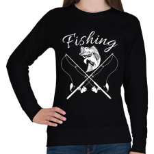 PRINTFASHION Fishing - Női pulóver - Fekete női pulóver, kardigán
