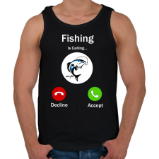 PRINTFASHION Fishing phone - Férfi atléta - Fekete atléta, trikó