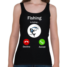 PRINTFASHION Fishing phone - Női atléta - Fekete női trikó
