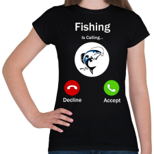 PRINTFASHION Fishing phone - Női póló - Fekete női póló