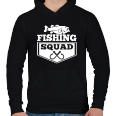 PRINTFASHION Fishing squad - Férfi kapucnis pulóver - Fekete
