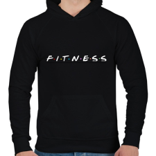 PRINTFASHION Fitness Friends - Férfi kapucnis pulóver - Fekete férfi pulóver, kardigán