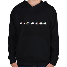 PRINTFASHION Fitness Friends - Gyerek kapucnis pulóver - Fekete