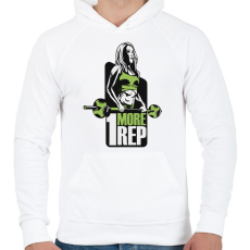 PRINTFASHION Fitness_lány - Férfi kapucnis pulóver - Fehér
