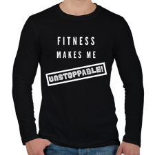 PRINTFASHION Fitness makes me unstoppable - Férfi hosszú ujjú póló - Fekete férfi póló