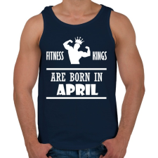 PRINTFASHION Fitnessz királyok áprilisban születtek - Férfi atléta - Sötétkék atléta, trikó