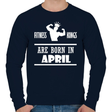 PRINTFASHION Fitnessz királyok áprilisban születtek - Férfi pulóver - Sötétkék férfi pulóver, kardigán