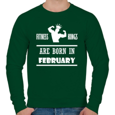 PRINTFASHION Fitnessz királyok februárban születtek - Férfi pulóver - Sötétzöld