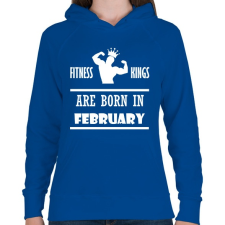PRINTFASHION Fitnessz királyok februárban születtek - Női kapucnis pulóver - Királykék női pulóver, kardigán