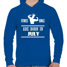 PRINTFASHION Fitnessz királyok júliusban születtek - Férfi kapucnis pulóver - Királykék