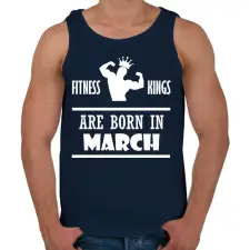 PRINTFASHION Fitnessz királyok márciusban születtek - Férfi atléta - Sötétkék atléta, trikó
