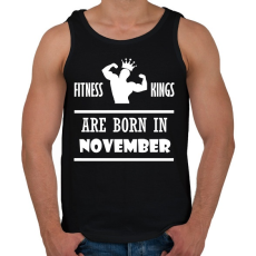 PRINTFASHION Fitnessz királyok novemberben születtek - Férfi atléta - Fekete