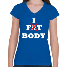 PRINTFASHION Fitt alkat - Női V-nyakú póló - Királykék női póló