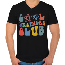PRINTFASHION Fiútestvér klub - Férfi V-nyakú póló - Fekete férfi póló