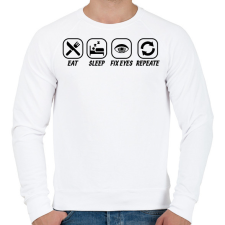 PRINTFASHION Fix eyes - Férfi pulóver - Fehér férfi pulóver, kardigán