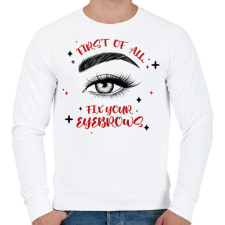 PRINTFASHION Fix your eyebrows - Férfi pulóver - Fehér férfi pulóver, kardigán